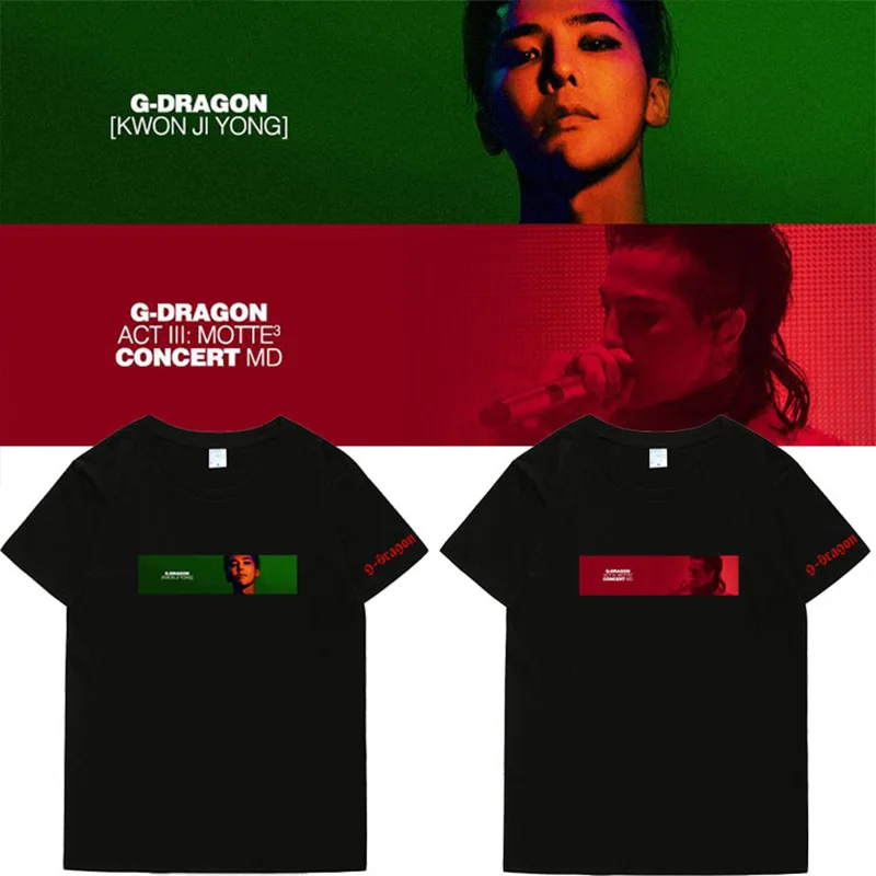 

G-DRAGON ACT III MOTTE Same T-shirt Kpop Bigbang G Dragon Men Women Short Sleeve Tee Fashion Summer Cotton Tops GD Fans T Shirt