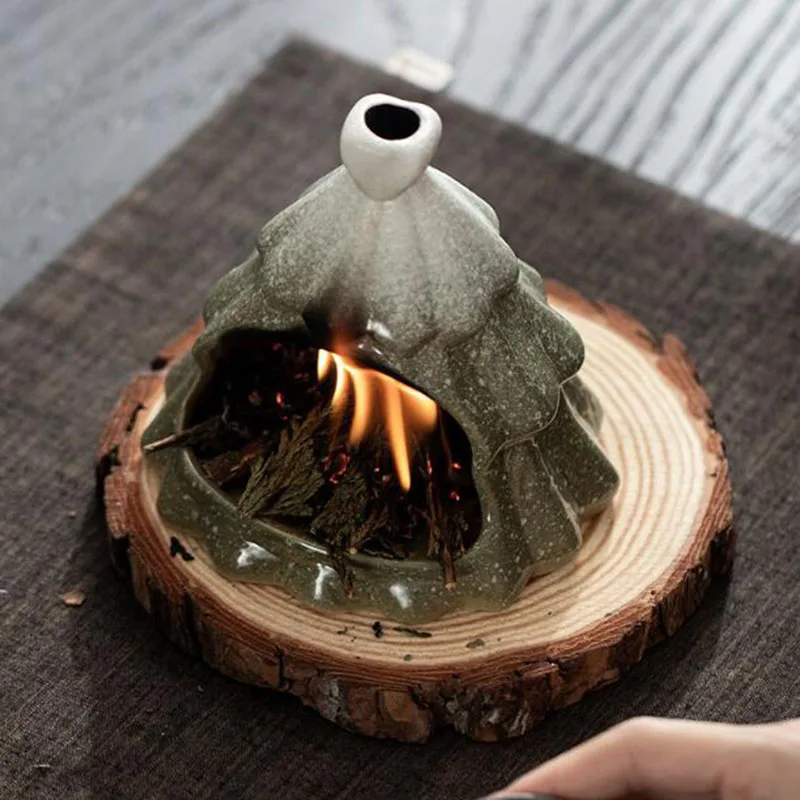 Creative Porcelain Christmas Tree Aromatherapy Burner Pau Santo White Sage Fireplace Household Incense Burner Home Decoration