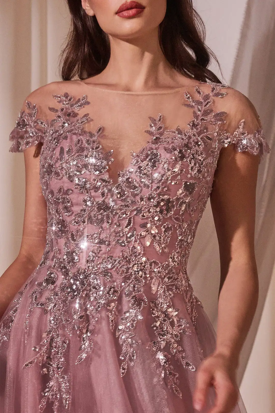 반짝이는 튤 짧은 소매 프롬 드레스 아플리케 스팽글 환상적인 크리스마스 파티 가운 우아한 정장 이브닝 드레스