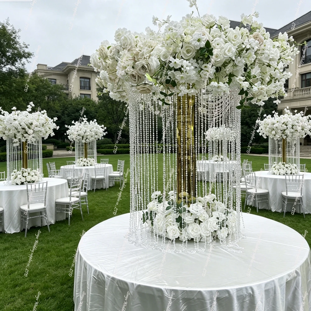 

3-10pcs)2-120cm)Event acrylic Bead Crystal Flower Stand Display Plinth Flower Vase Stand Wedding Centerpiece Table Decorations