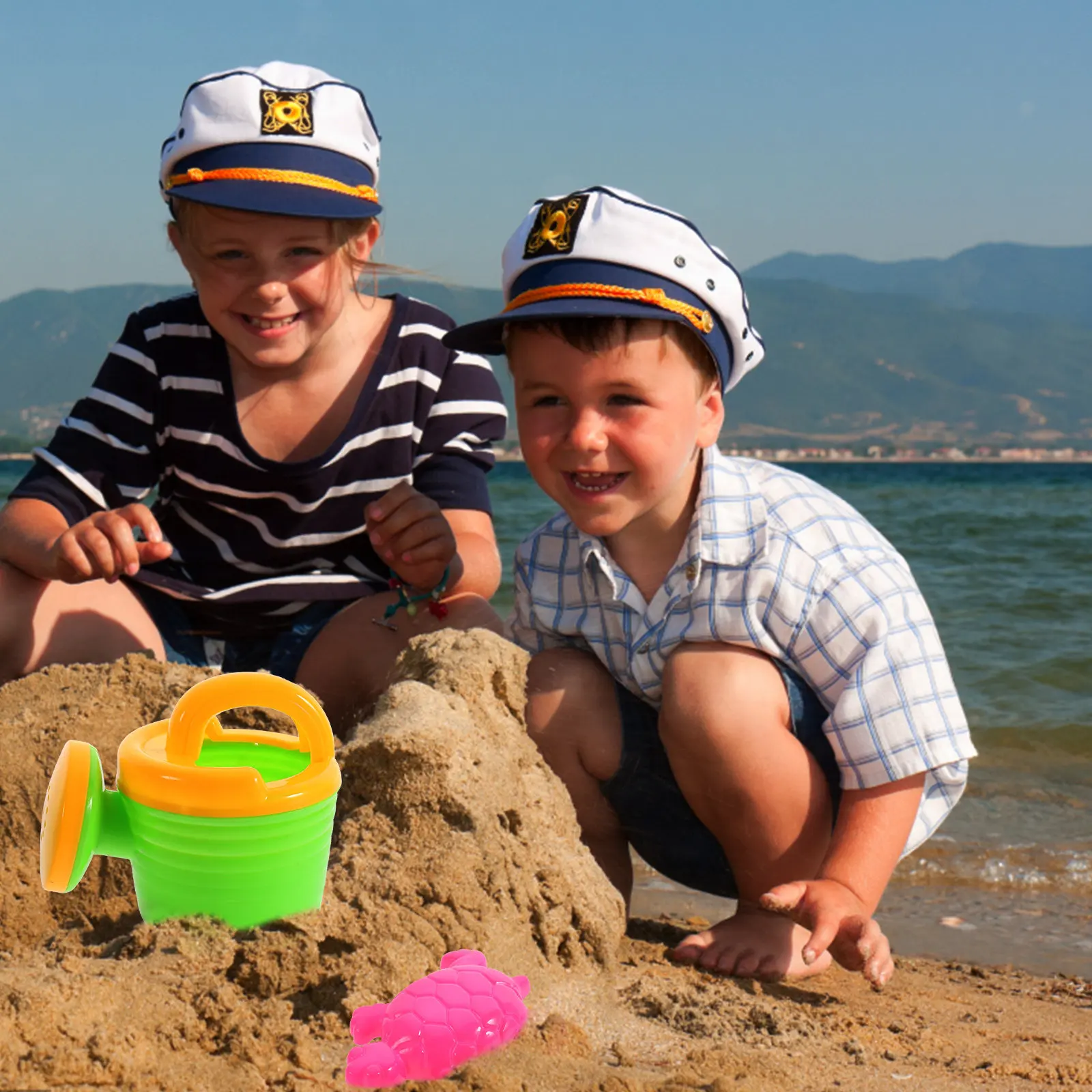 Kids Sandbox Toys 5 Piece Beach Playset Outdoor Sand Play Tools Pretend House Supplies for Children