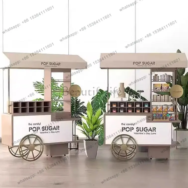 High-end brand custom display stand Multifunctional mobile coffee truck Commercial promotion vehicle Mobile exhibition