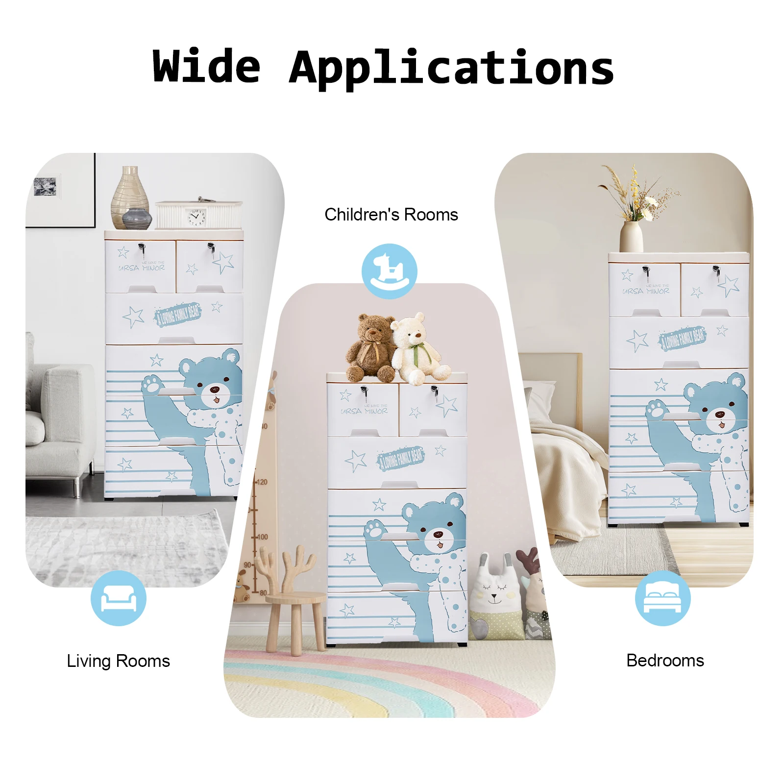 خزانة بلاستيكية قوية للطفل - 6 أدراج تخزين كبيرة، موفرة للمساحة ومقاومة للأطراف #4