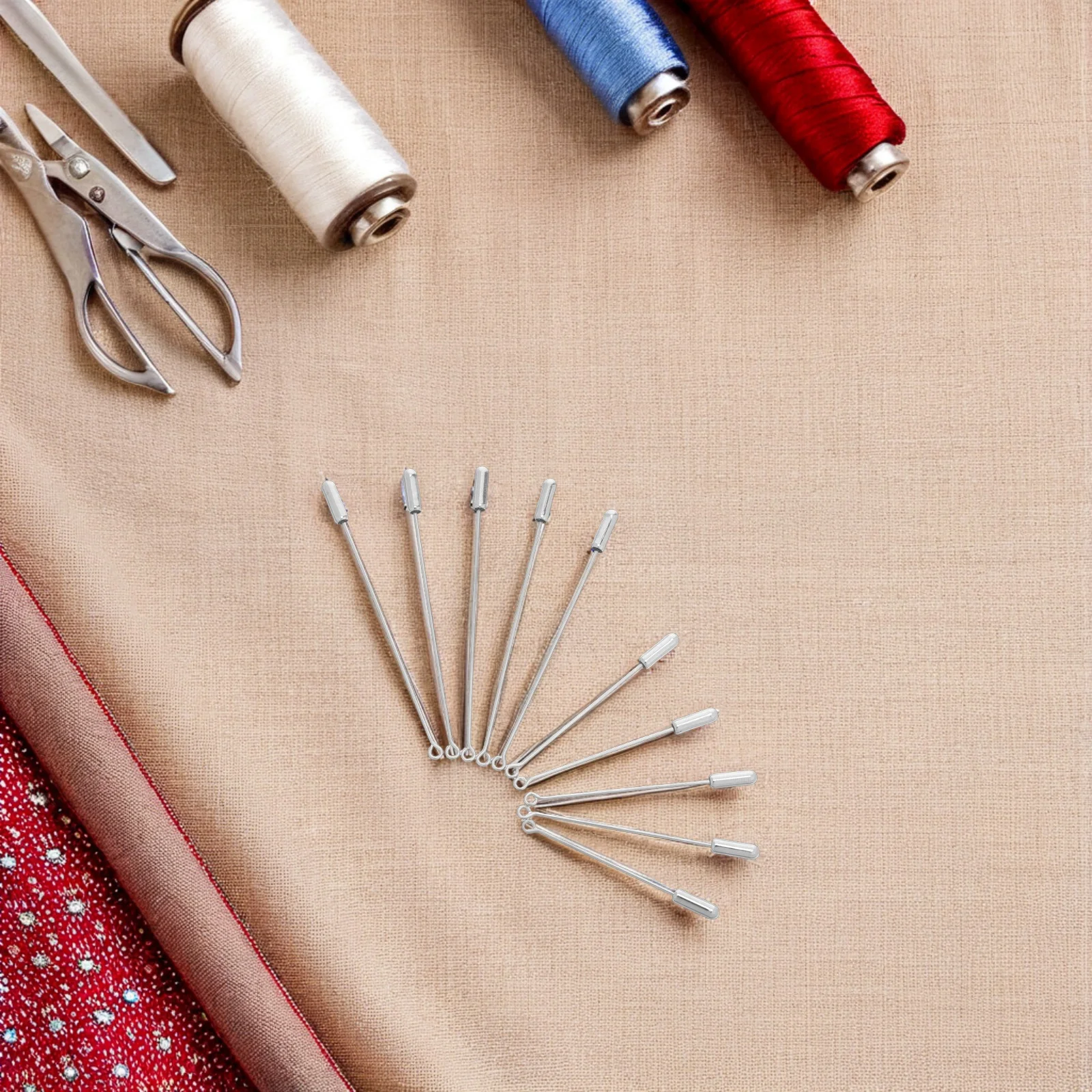 

40pcs One-Line Pin Collar Needle Lapel Stopper Metal Brooch Pins Durable Shirt Tie Suit Hat Stick Pins Sewing Jewelry Crafts