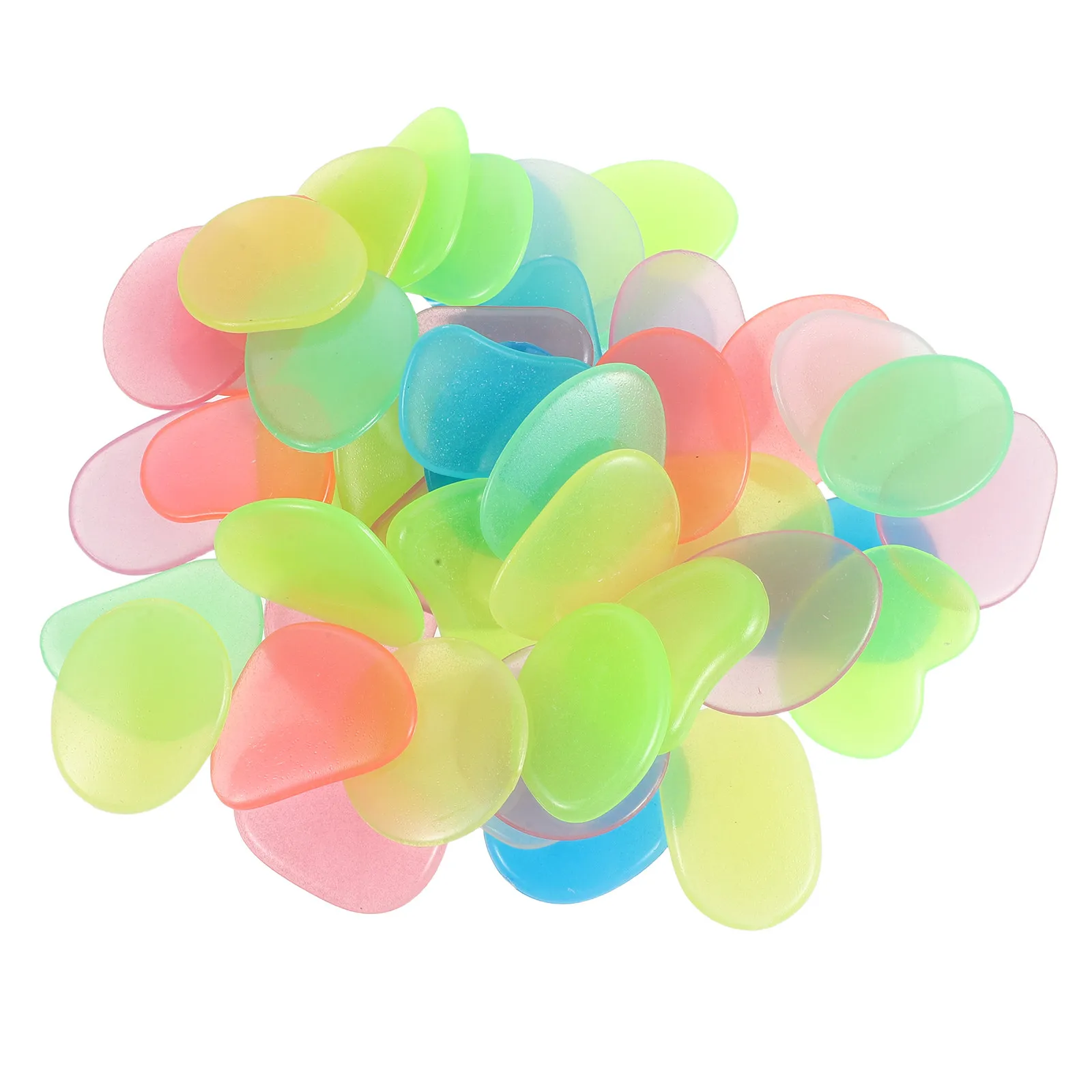 100Pcs Glow in The Dark Garden Pebbles Colored Resin Luminous Rocks for Outdoor Aquarium Decorations Glow in The Dark Pebbles