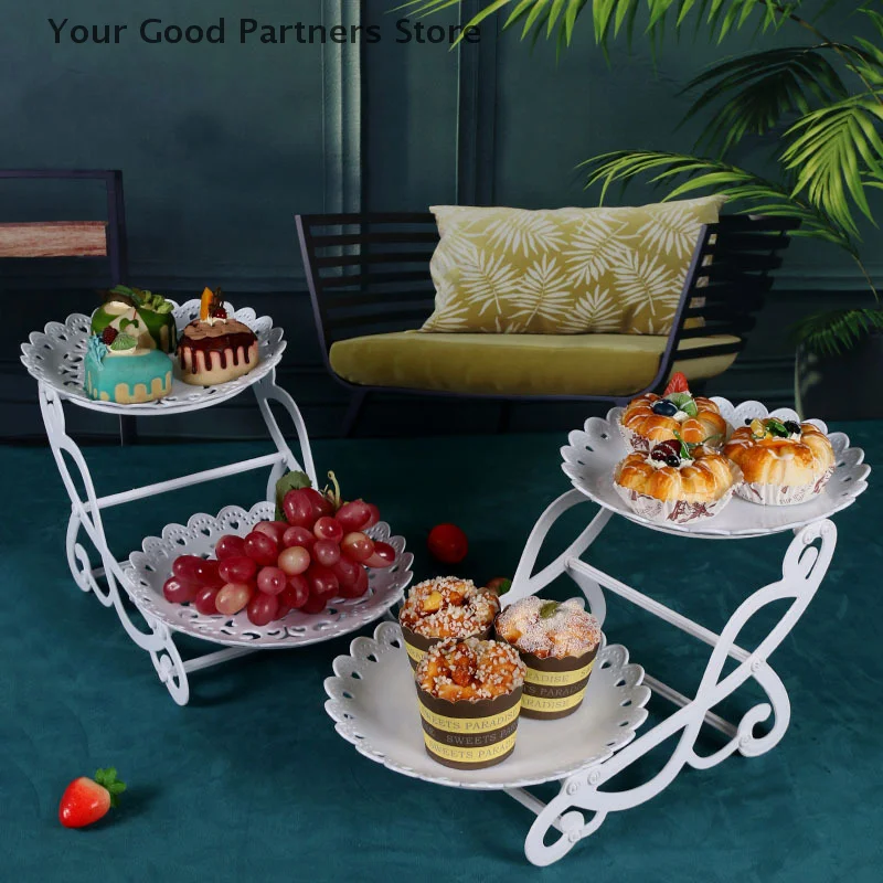 

1PC Nordic Dessert Rack Plastic Material Party Dessert Table Decoration Food Fruit Plate White Birthday Party Cake Stand