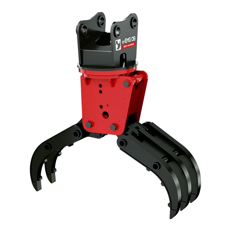 Excavator Hydraulic Rotating Wood Log Timber Steel Rock Stone Grapple Claw Attachment for Sale