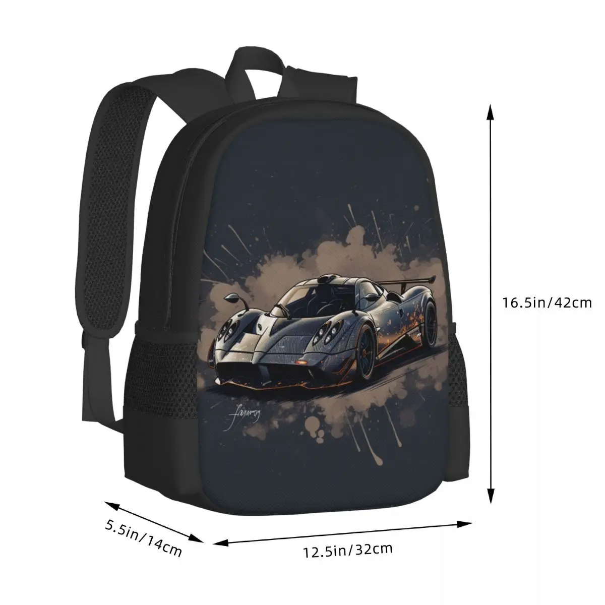 Speed Sports Car Backpack Graphic Cartoon Travel Backpacks Student Designer Large School Bags Aesthetic Rucksack