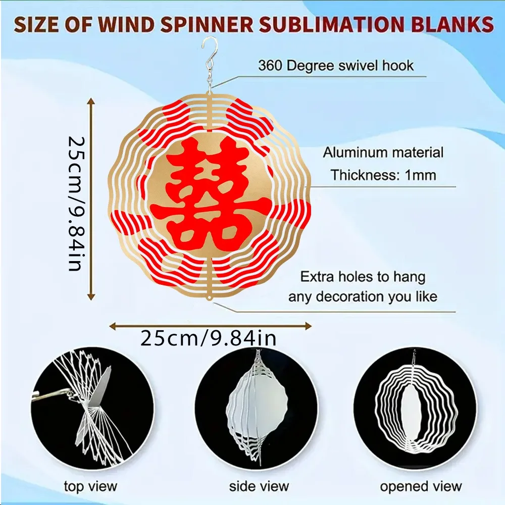 CIFBUY 3D Reflective Wind Chimes Spinning Bird Repellent Garden Decor Outdoor Hanging Hook Ornament