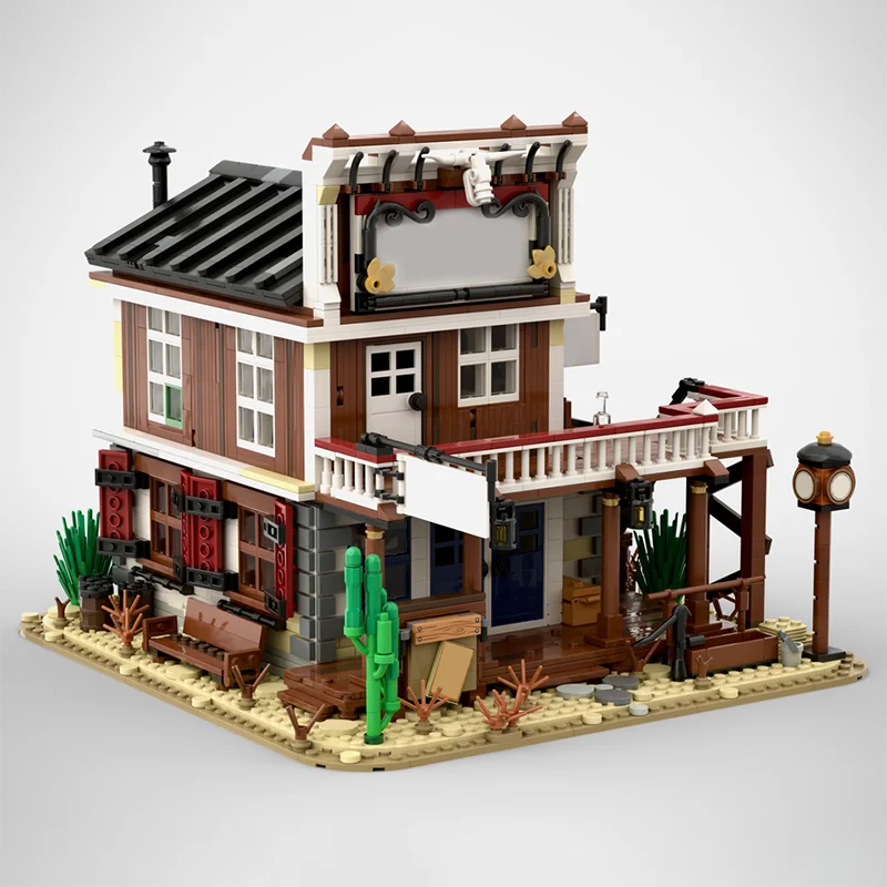 

2355PCS City Hot Selling Street View Moc Wild West Detective Agency model creative ideas Child Toy Assembly Puzzle birthday Gift