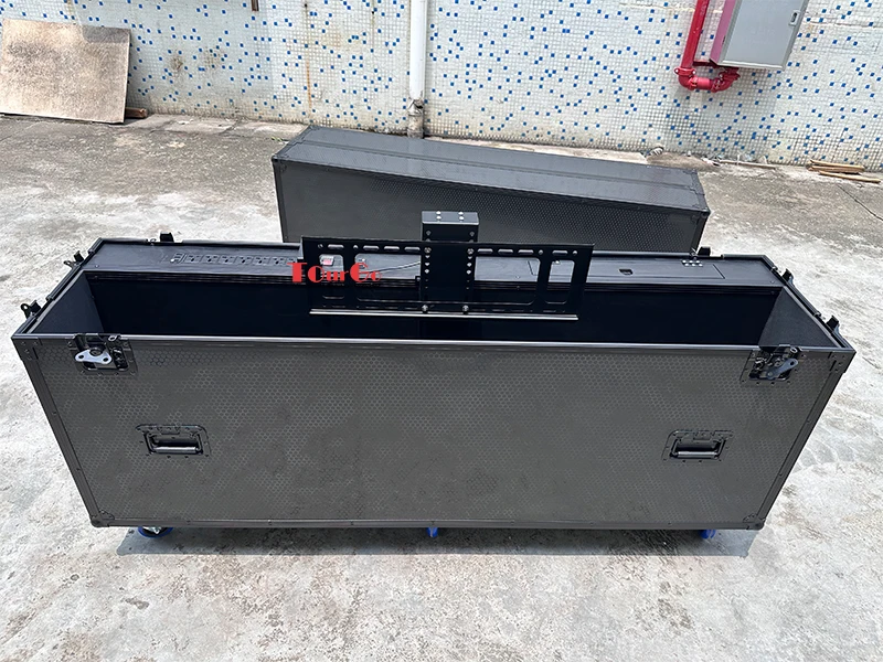 Portable 75'' Automatic Control LED LCD TV Screen Black Electric Motorised Lift Plasma Flight Case