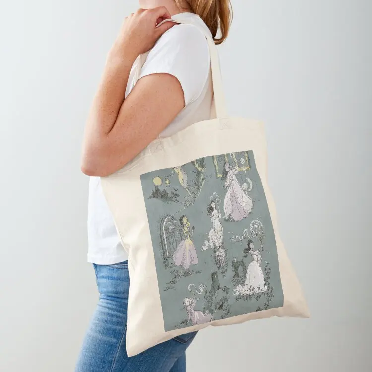 

Girls Running From Houses Tote Bag custom canvas bag custom bags ecological bags shopping bag logo