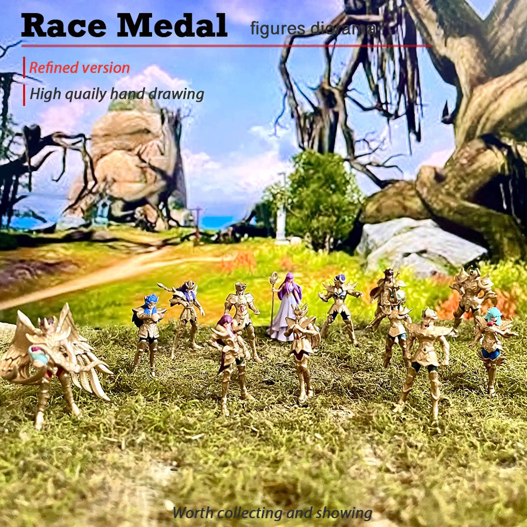 متوفر 1/64 نسبة اثني عشر الذهب سانت سيا الشكل حلية المنتج النهائي صغير 2.8 سنتيمتر دمية نموذج هدية #3