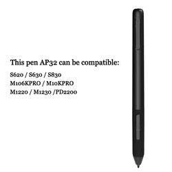 ArtPaint AP32, Pen AP50 Passive Stylus for GAOMON Graphics Tablet Display S620/S630/S830/M106KPRO/M10KPRO/M1220/1230/PD2200