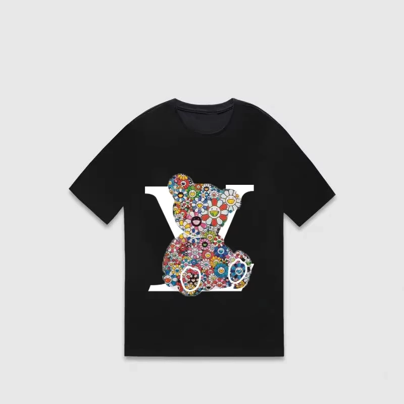 

Summer New Trendy Brand Printing Pure Cotton Men's Women's Half-sleeved Round Neck Loose Heavy Short-sleeved Versatile T-shirt