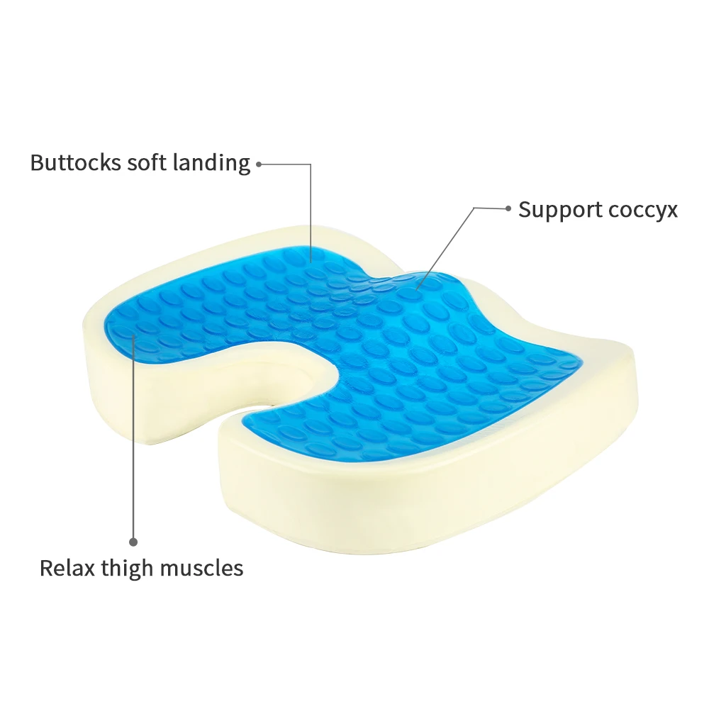 Lianda High Density Car Cooling Gel Seat Cushion Memory Foam Ergonomic Office Chair Comfortable Seat Cushion