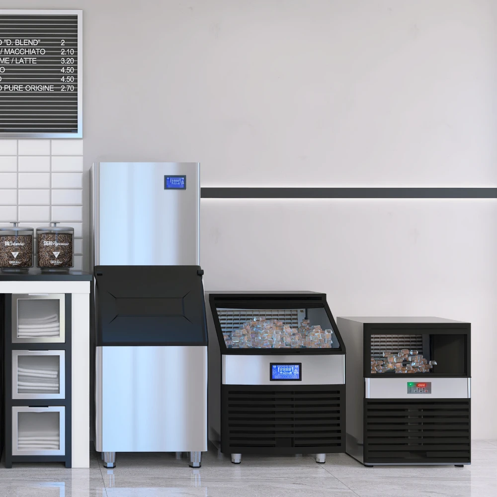 Commercial Ice Maker Machine 500kg/24 Hours 250kg 300kg 1ton Production with 200kg Storage for Business  Ice Cube Making Machine