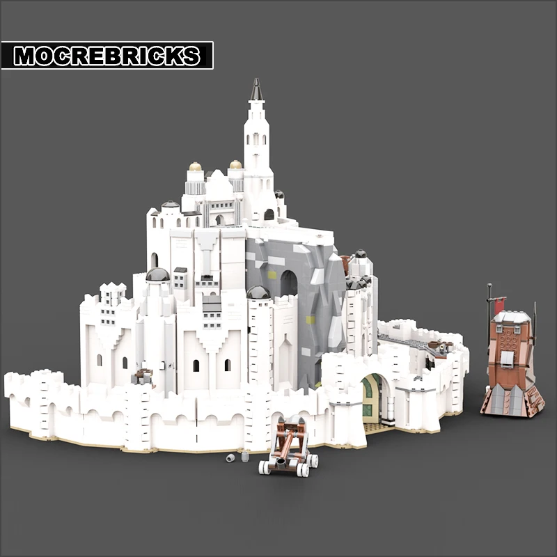 Famous Movie Scenes  Architecture White Castle City MOC Ring Building Block Technology Bricks Model  Assembly Children's Toys Co