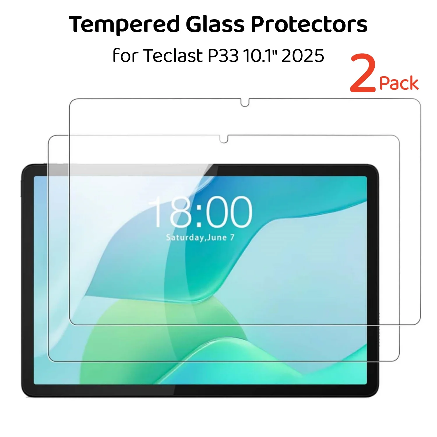 

2-слойная защитная пленка для экрана Teclast P33 2025, 10,1-дюймовое закаленное стекло, HD, прозрачное, устойчивое к царапинам, толщина 0,33 мм