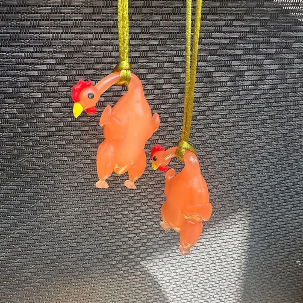 10pcs Color Changing Roast Chicken Ornament Temperature Reminder Uv Sensitivity Car Hanging Pendant PVC interior Accessories
