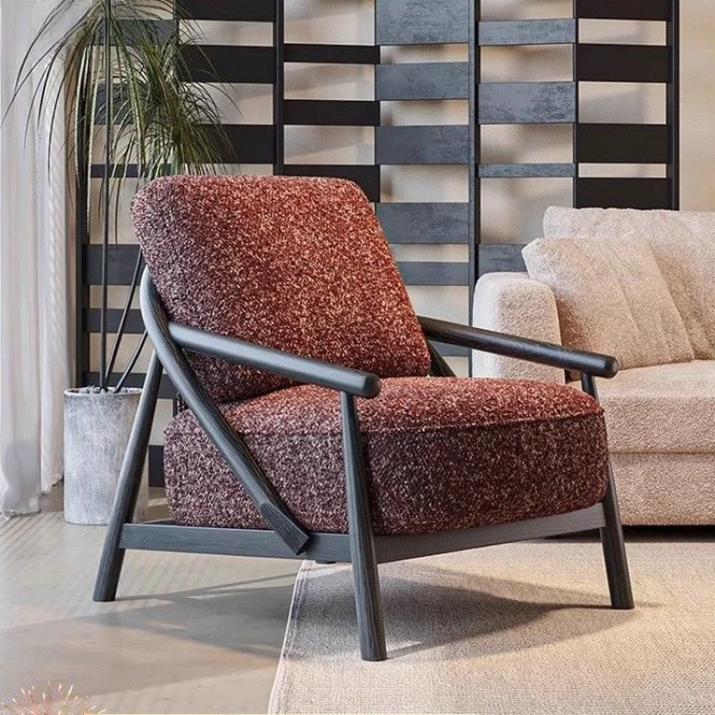 

#ForRetro French Single Sofa Chair Apartment B & B Wind Leisure Chair Fabric Chair Balcony Bedroom Home Sofa