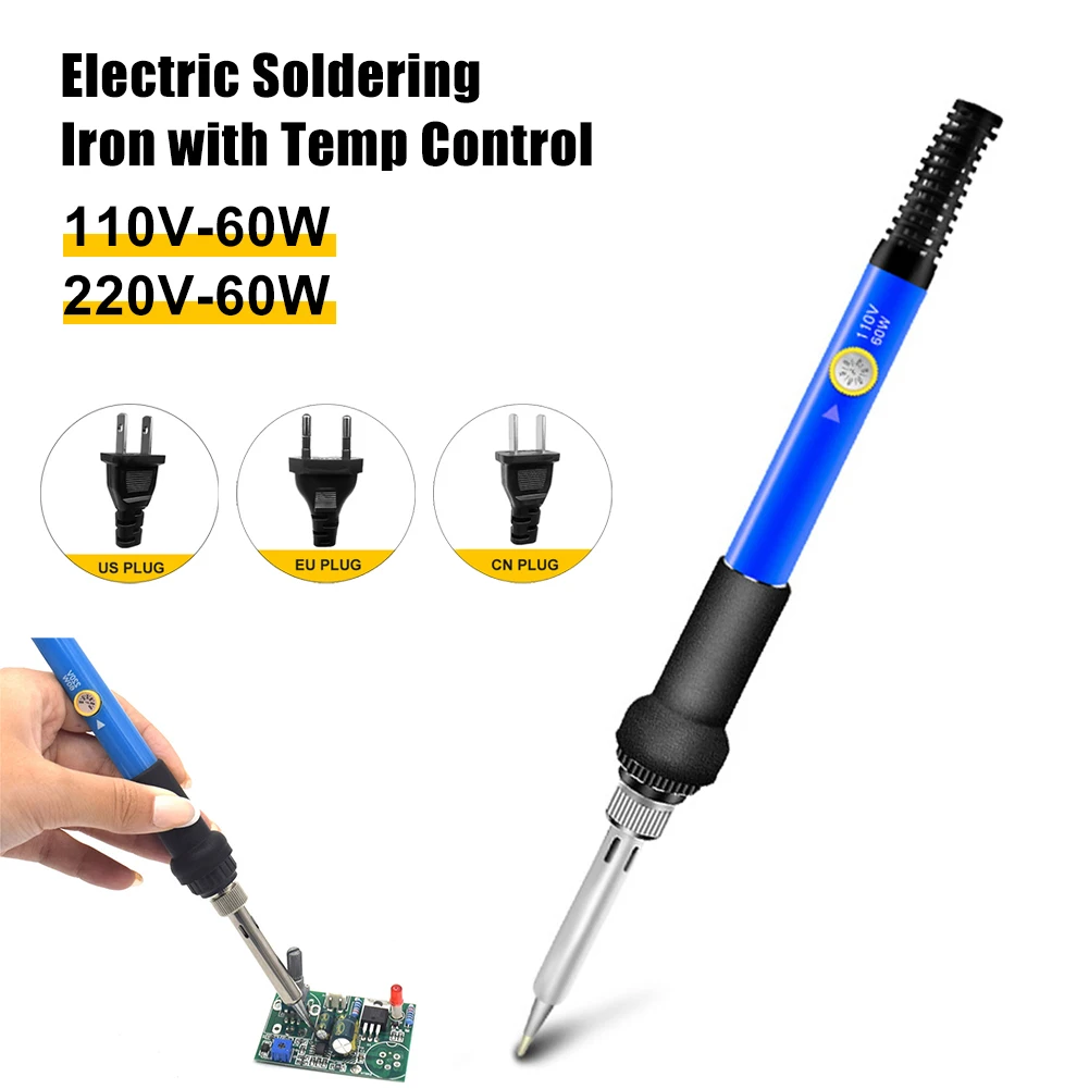 60W Electric Soldering Iron Kit Adjustable Temperature Control Solder Tin Welding Heating Repair Tool Rework Station Pencil Tips