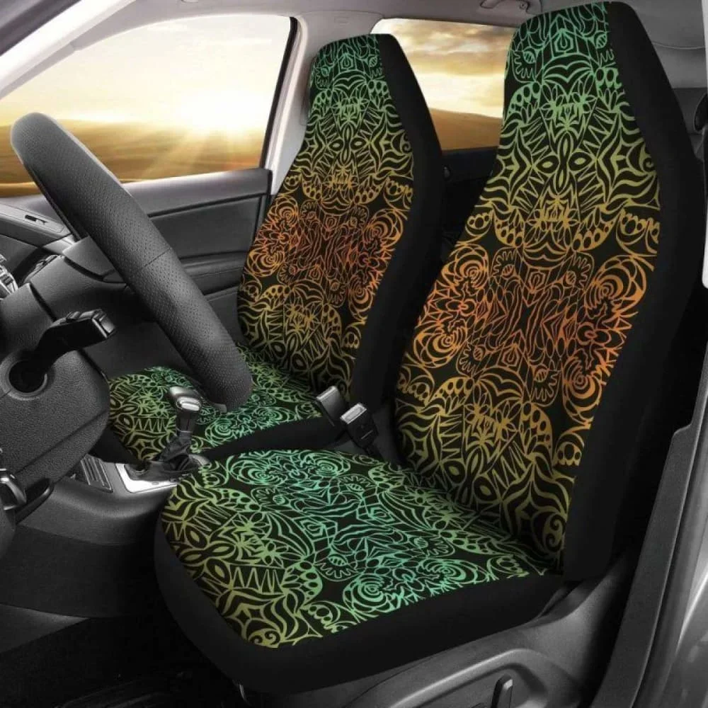 Mexico Aztec Pattern 07 Car Seat Cover 1,Pack of 2 Universal Front Seat Protective Cover