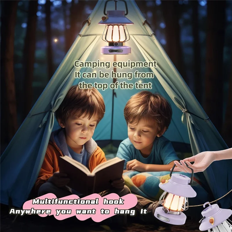 WORTHOWN-Lampada per bambini Set Torcia per bambini Comoda luce a LED Luce notturna portatile ricaricabile a batteria