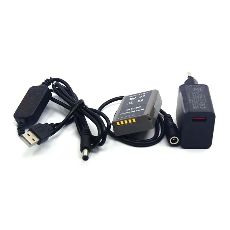 QC 3.0 Quick Charger 5V USB Power Cabler+PS-BLN1 Dummy Battery BLN-1 DC Coupler For Olympus Camera OM-D E-M5 II 2 E-M1 PEN E-P5