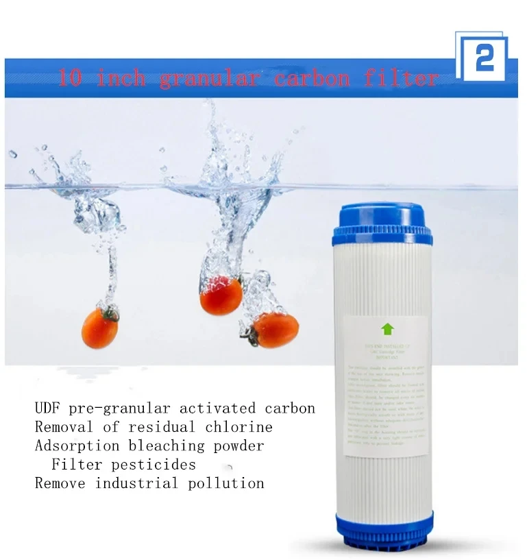 3 Stufen pp Baumwoll filter 10 ''Wasser reiniger filter udf körniger Aktivkohle filter cto Umkehrosmose aus komprimiertem Kohlenstoff