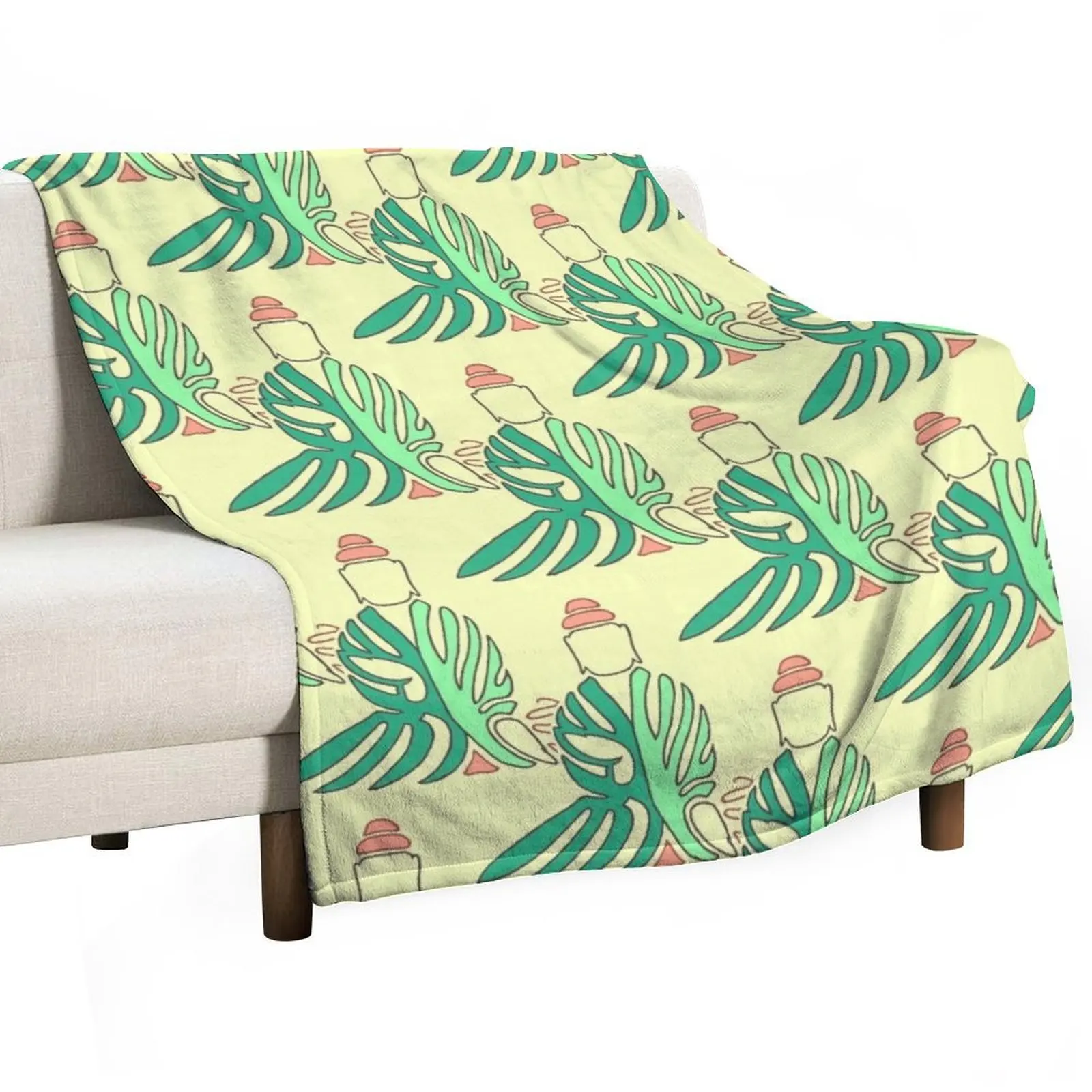 

Plant-Based Buddha (GREEN/PINK) Throw Blanket christmas decoration Personalized Gift Blankets