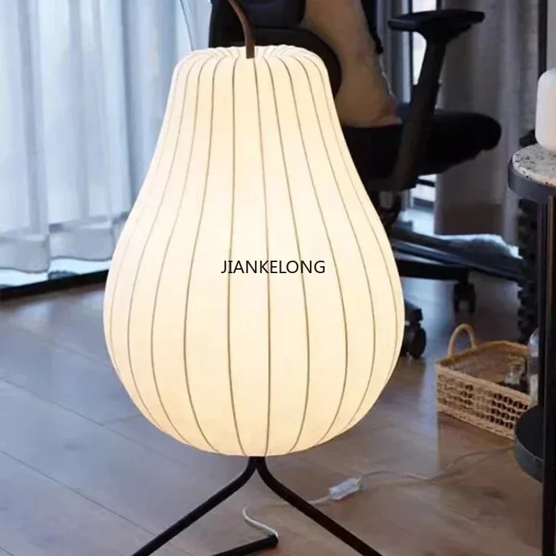 

Wabi Sabi style silk pear shaped floor lamp for home bedroom, living room, sofa, silk floor lamp Indoor lighting LED floor lamp