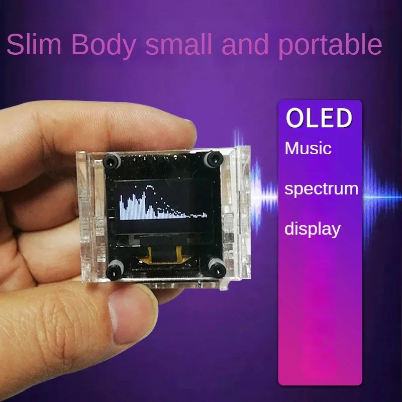 1PCS 5V Piccolo Micro Ultra Sottile Visualizzazione dello Spettro di Musica Stereo Schermo OLED da 0.96 Pollici Modulo LCD Multi-modale