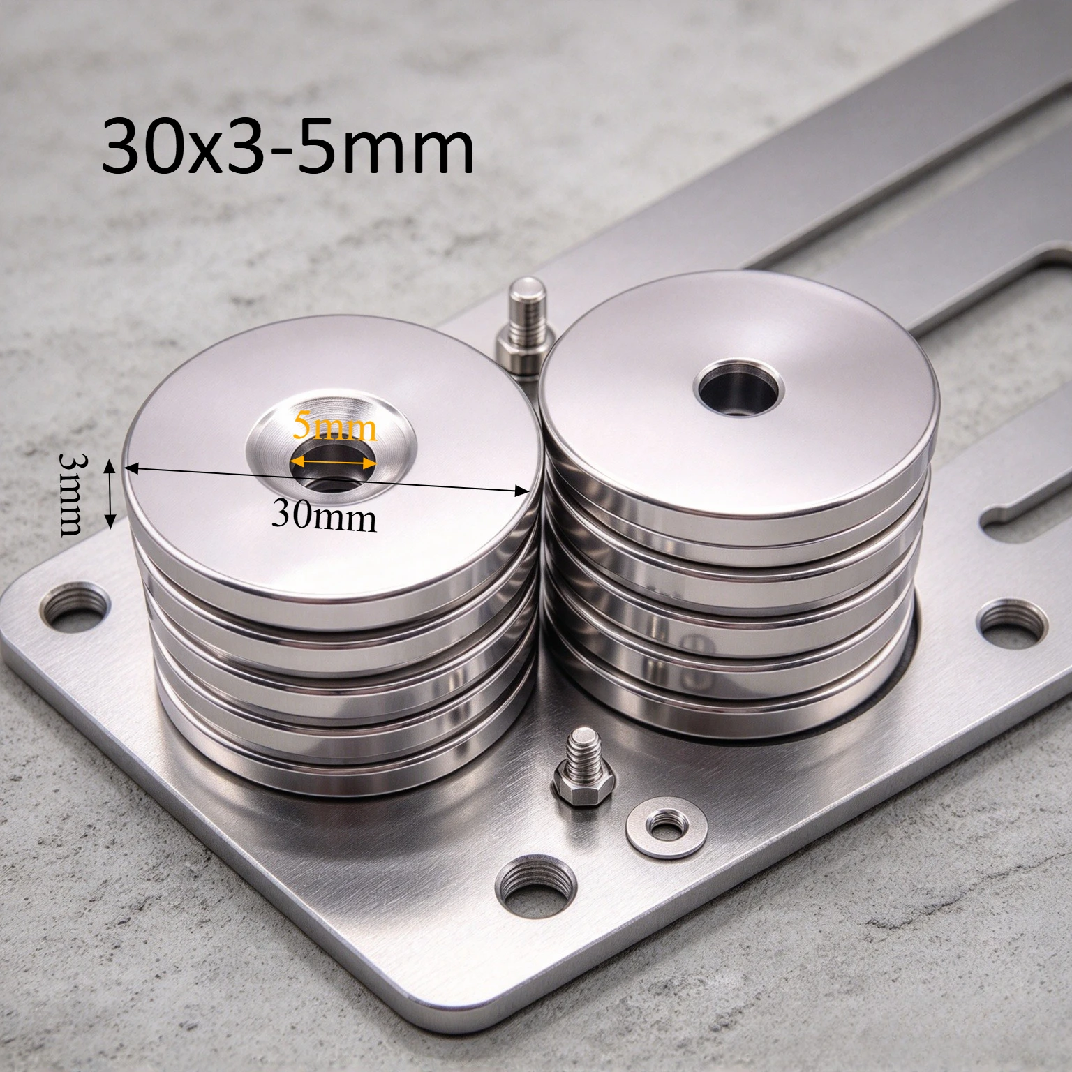 30x3-5mm Round Countersunk N35 Neodymium Magnet 30*3-5 mm, Hole 5mm Disc Magnet for Handmade Projects Industrial Office Fixing