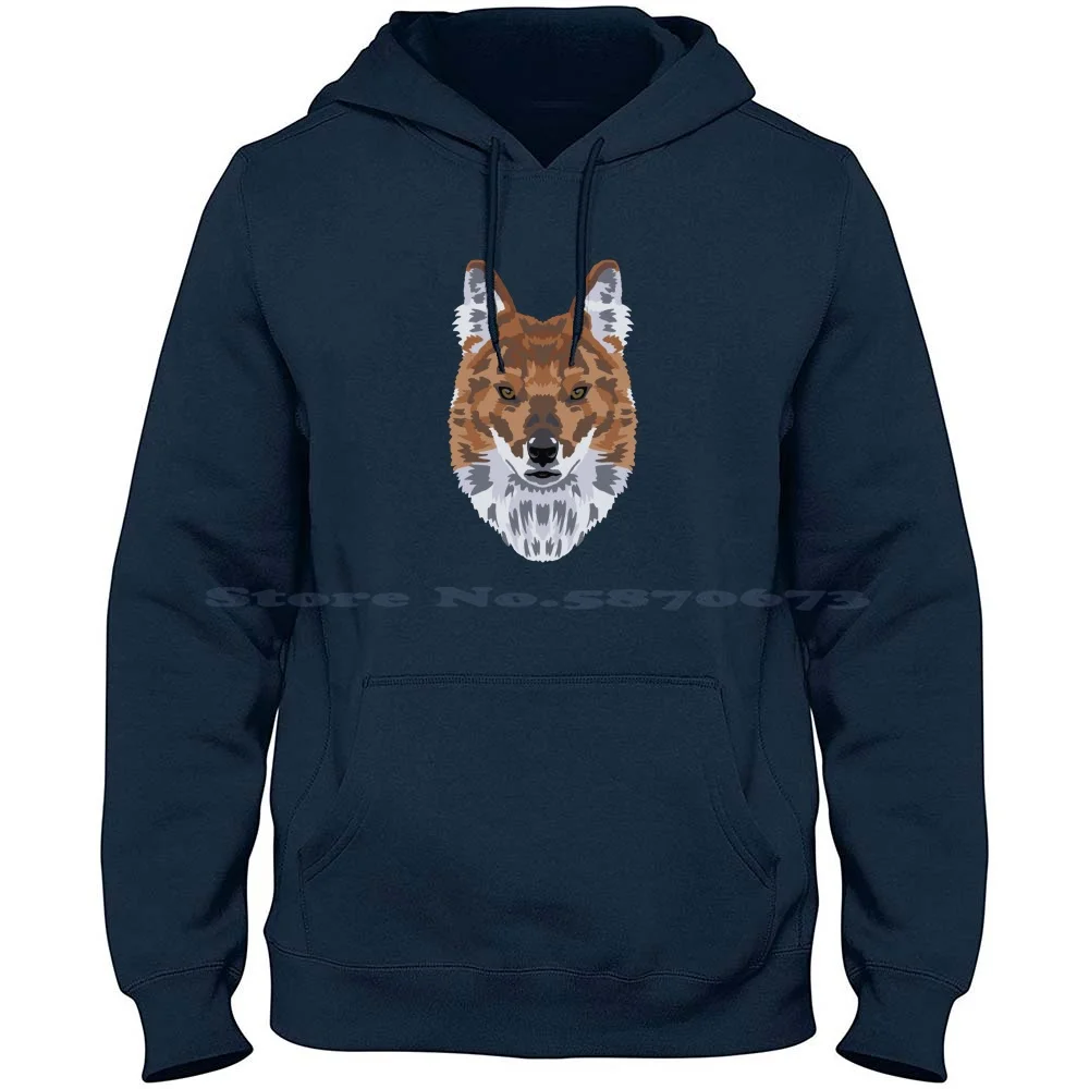 Hey There , Dhole Face 100% Cotton Hoodie T Shirt Dhole Face Hey Zookeeper Geocreate Canid African Wild Dog Mountain Wolf