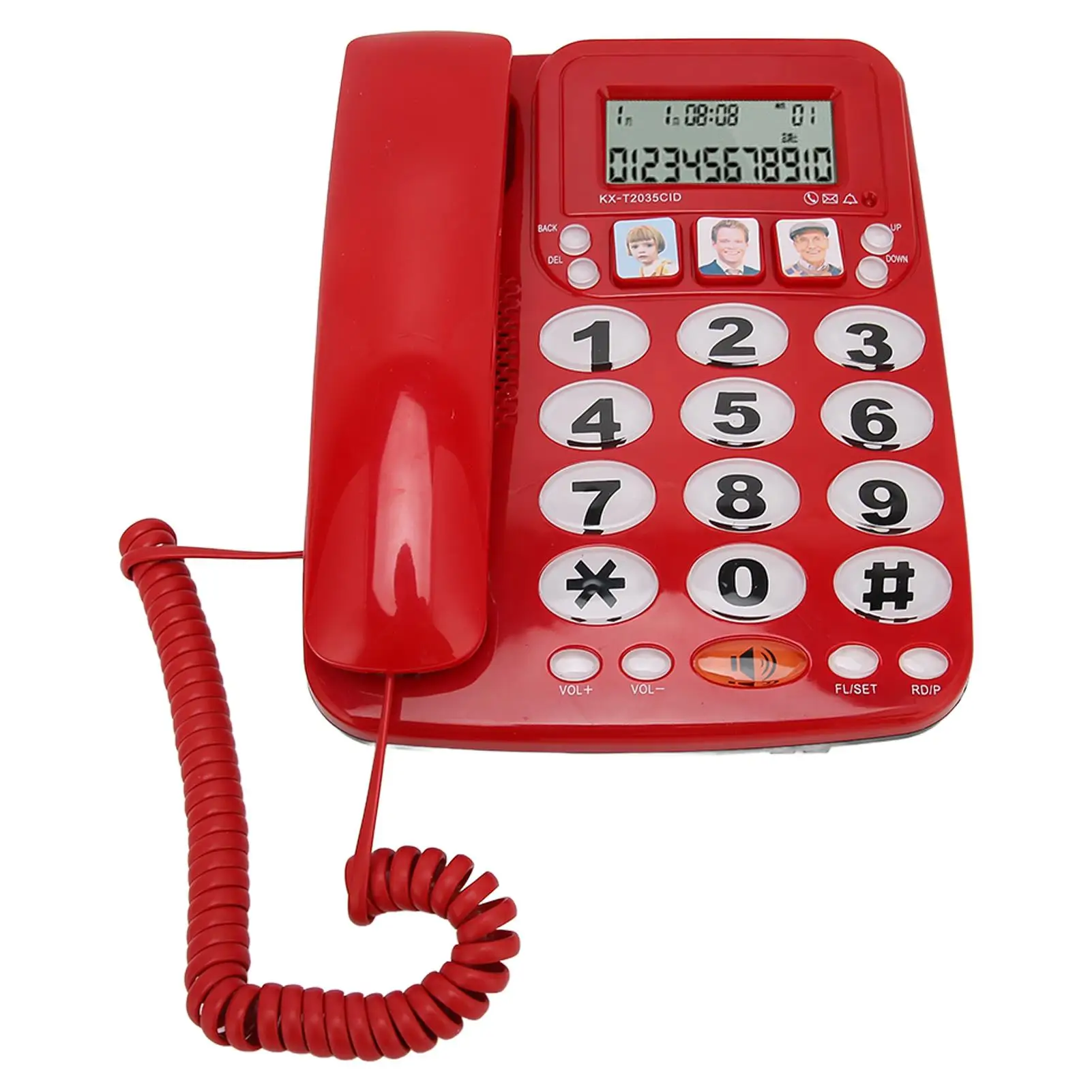 2-Line Corded Landline Phone with Speed Dial, Caller ID, Last Number Redial & Mute for Home and for hotel Use