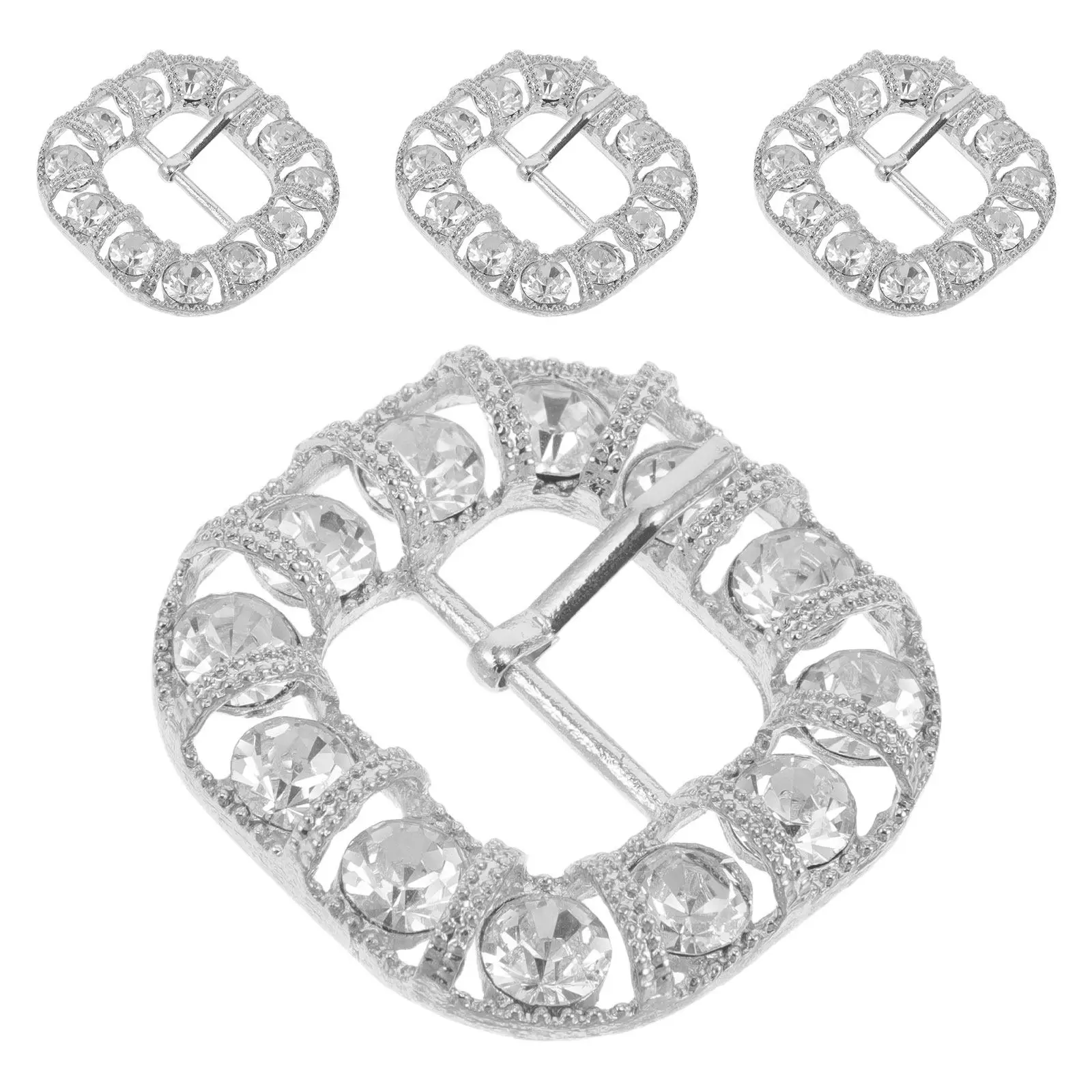 4Pcs Metal Vest Buckle Slide Adjustable Strap Retainer Buckle Decorative Waistcoat Belt Adjuster Replacement for Clothing Pants