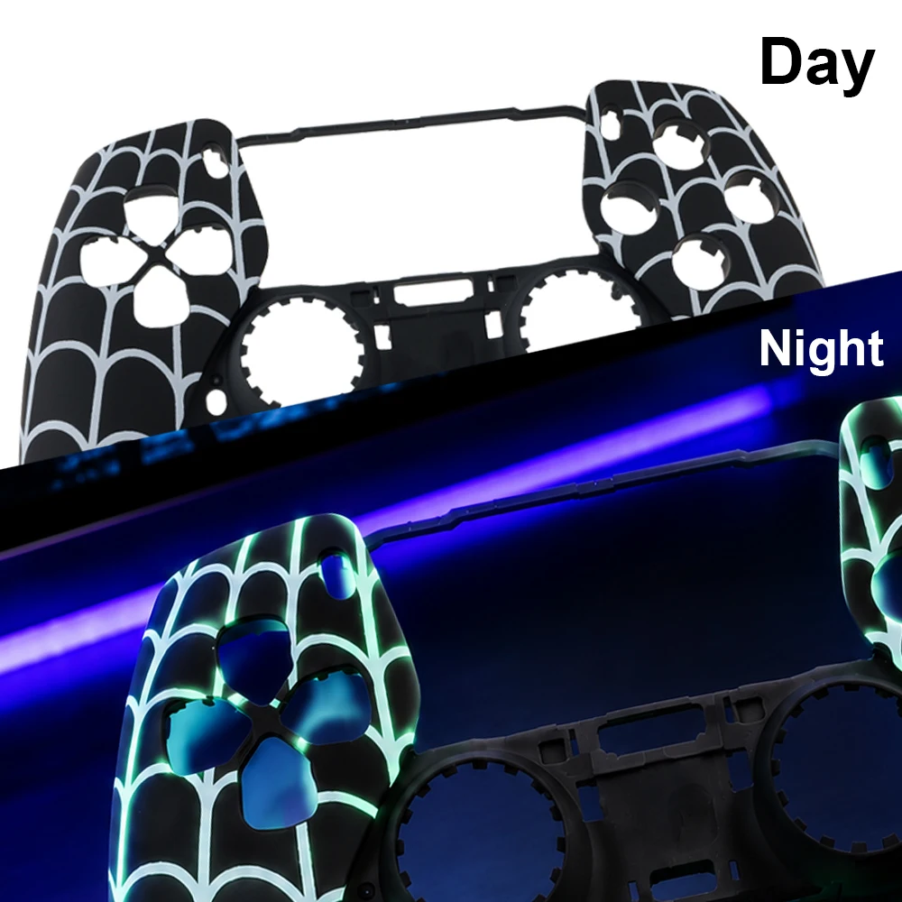 Glow in the Dark Front Shell For PS5 Controller Replacement Faceplate Housing with Touchpad Cover BDM 010-050 DIY Mod Parts
