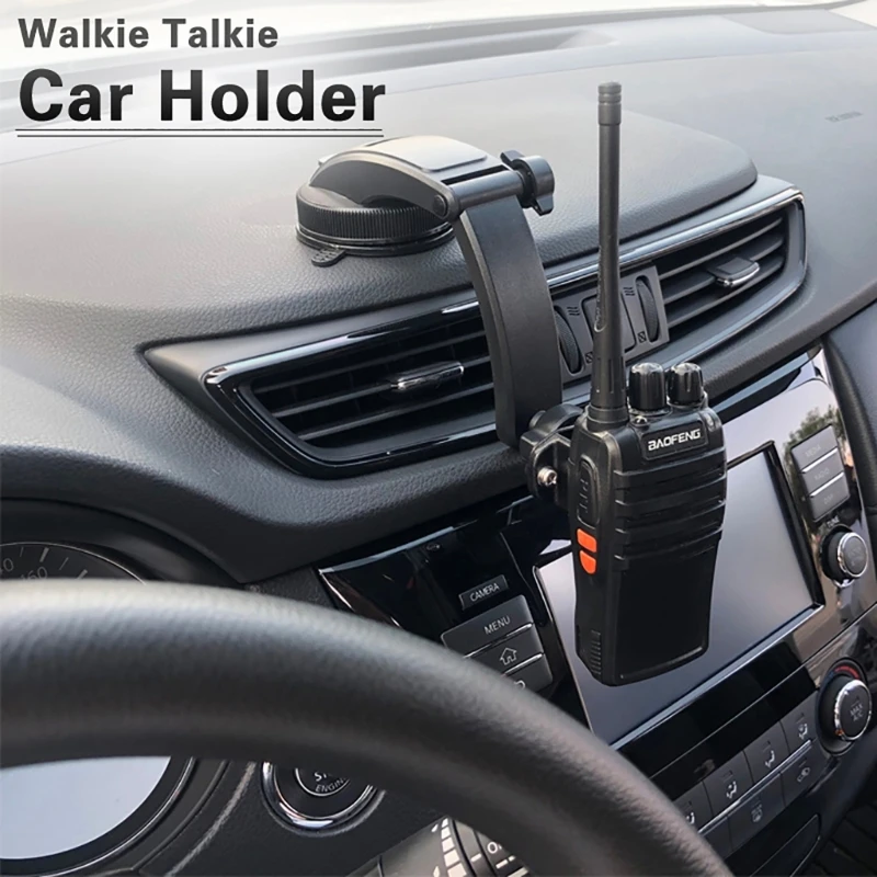 Walkie Talkie Car Holder, Adjustable Car Dashboards Mount Installation For Handhelds Radio Suctions Cup Holder