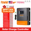 PowMr MPPT 태양열 충전기 컨트롤러, 블랙라이트 LCD 레귤레이터, 최대 PV 입력, 160VDC 지지대, 12V, 24V, 36V, 48V 리튬 배터리, 60A 1
