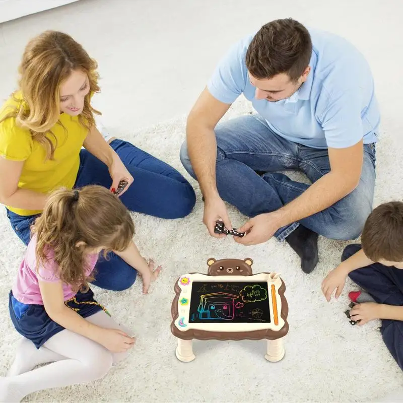 Lcd Writing Tablet Educational Kids Drawing Pad With Stand Reusable Learning Tool Art Supplies For Home School Travel
