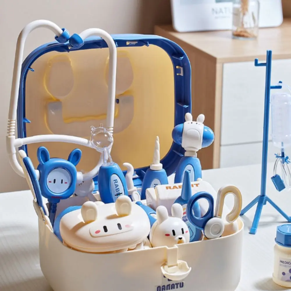 Simulazione Dentista Box Dottore Finta Gioco di ruolo Kit Giochi di finzione Giocattoli Gioco educativo Stetoscopio per bambini Set da dottore Blu/Rosa