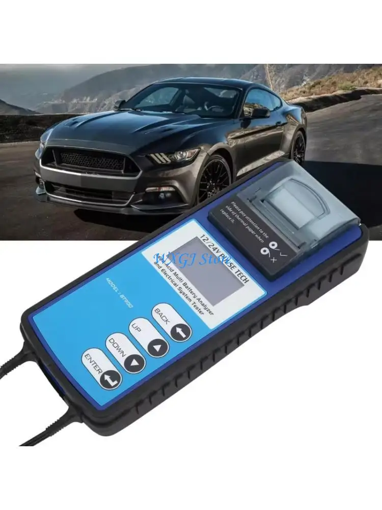 37JE Portable Car Battery Health Monitor Tester Tool with Charging System Test for 200Ah Vehicles and Emergency Diagnostics