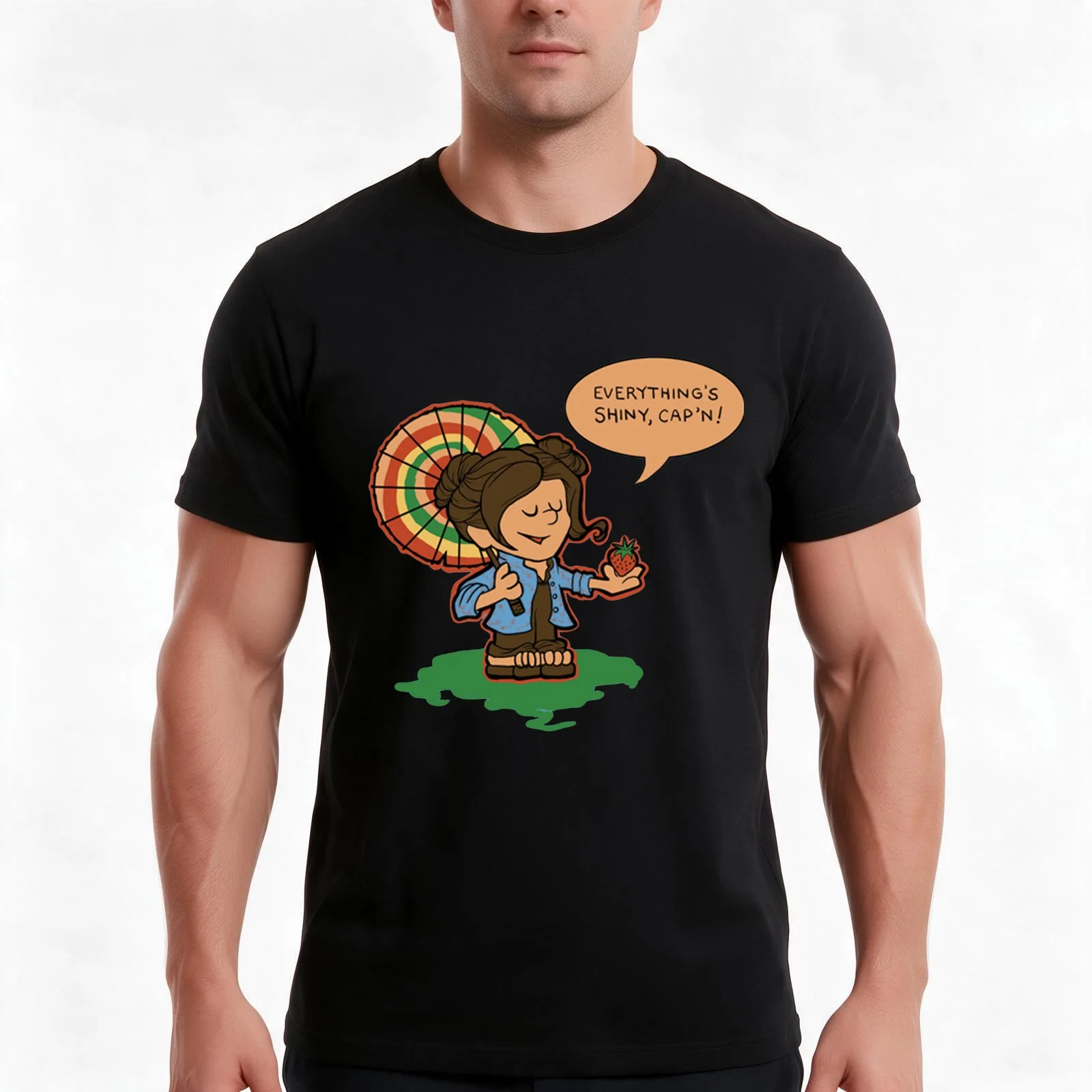 Firefly Everything's Shiny T-Shirt Summer Casual Cotton Tee Oversized Streetwear Tops Vintage Graphic Print Unisex Men Women