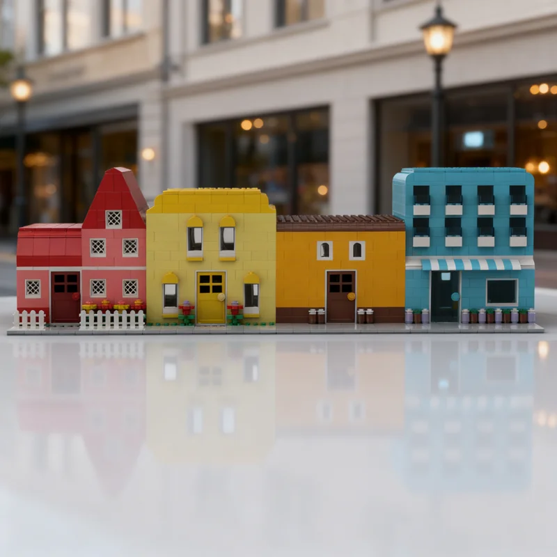 1590 pièces MOC ville maisons très créatives modèle blocs de construction cadeau de noël Architecture assembler jouet bricolage brique idée éducation