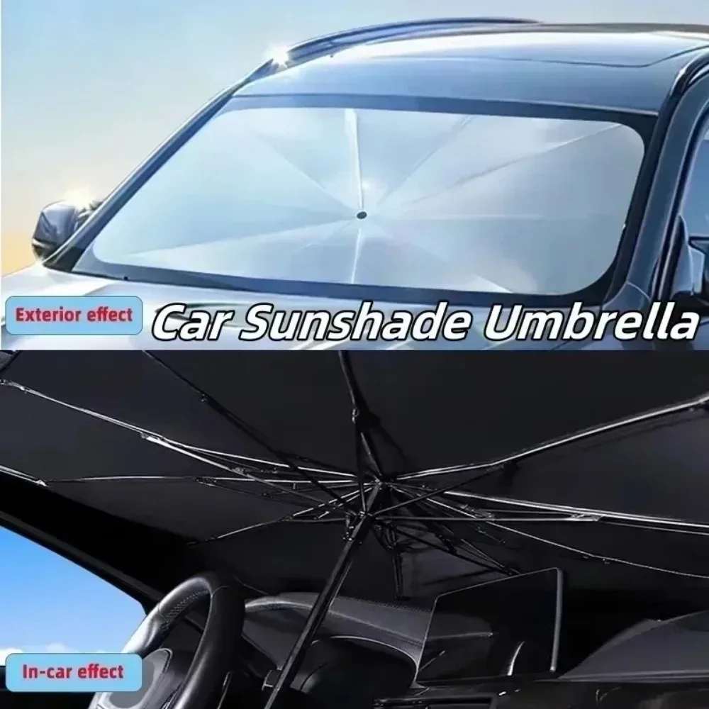 Parasol para coche, parabrisas delantero, color plateado titanio, parasol grueso anti UV, parasol plegable para coche, accesorios para parasol de coche