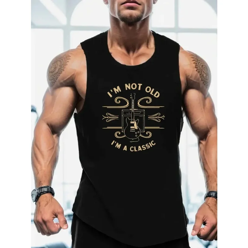 

2025 Summer New Casual Summer Vest Men's Vest Fitness Sleeveless Shirt Moisture-wicking Breathable Muscle Shirt