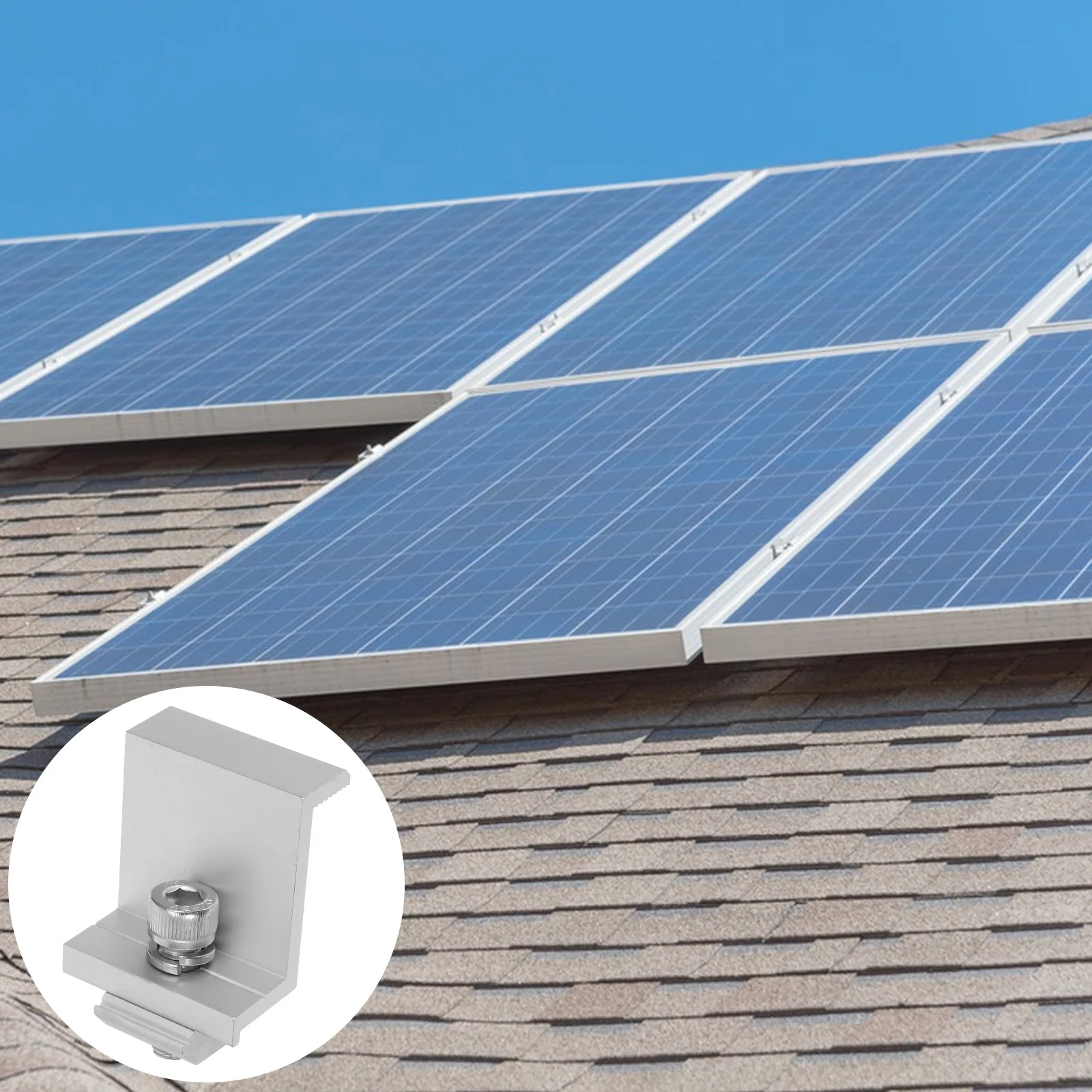 

12Pcs Solar Photovoltaic Bracket Side Pressure Block Aluminum Alloy Solar Panel Rack Clip Outdoor Fixed Clamp Panel Holder