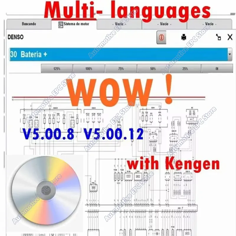 2026 Hot Sale W-ur-th WOW V5.00.12 WOW 5.00.8 R2 Software Multi-languages with Keygen For Tcs Multi-diag Cars Diagnostic Tool