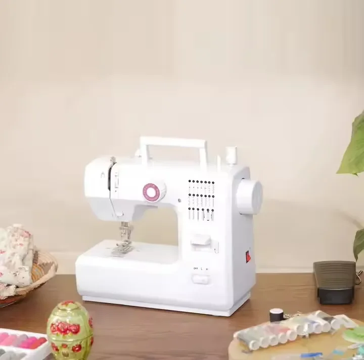 Hot White Household Mini Sewing Machine Portable Overlock Buttonhole Household Sewing Machine